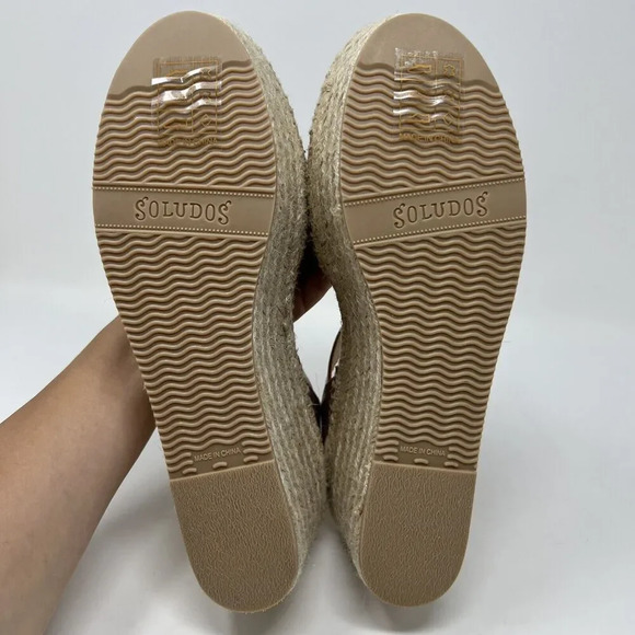 Soludos Tan Leather Slingback Platform Minorca Espadrille Sandals Size 10 - Picture 14 of 14